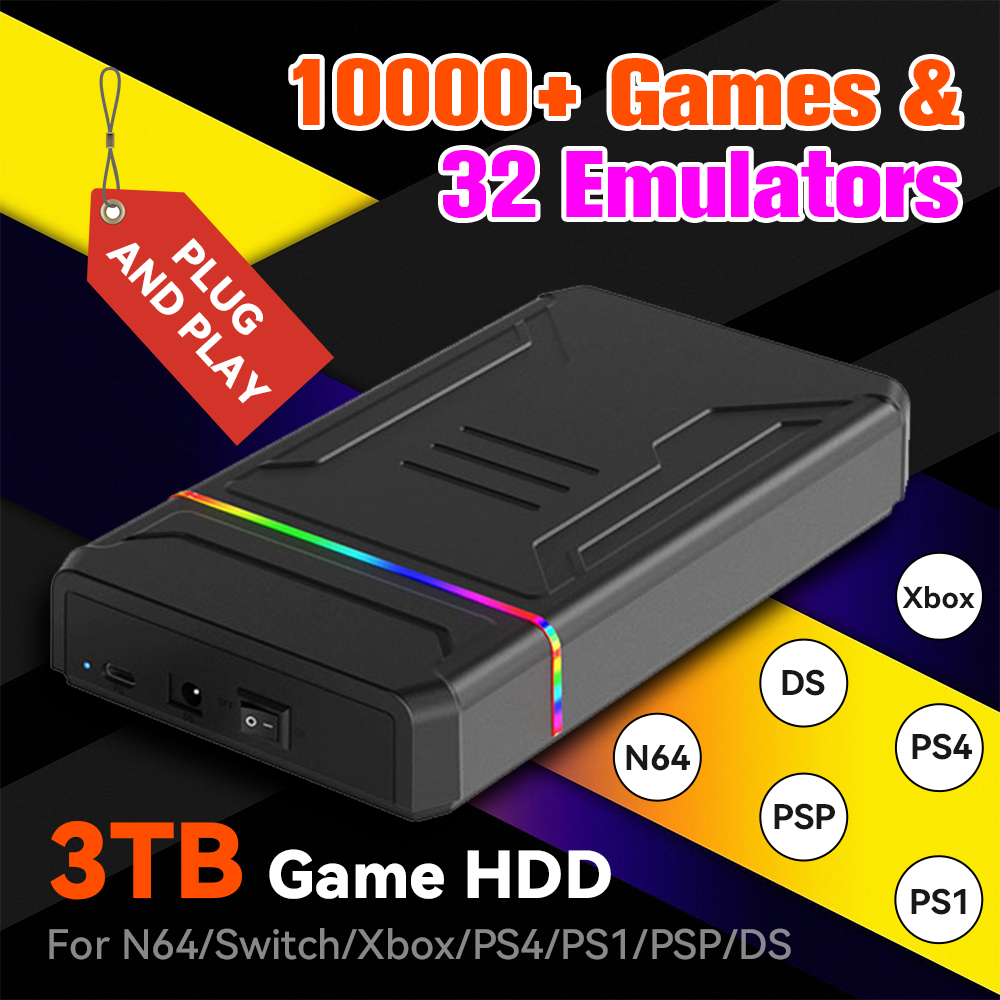 3TB External Retro Game HDD Em - Retro Gaming Xbox ulasan dan harga
