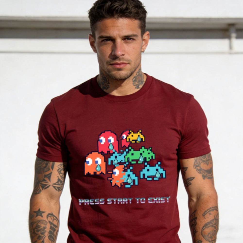 Press Start To Exist Funny Ret - Retro Gaming Meme ulasan dan harga