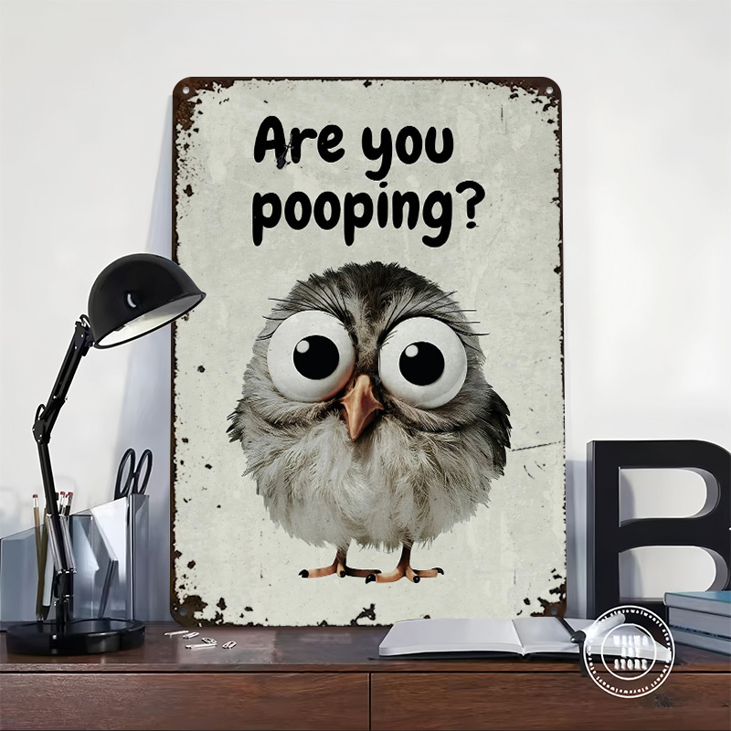 Funny Owl Bathroom Meme Poster - Retro Gaming Meme ulasan dan harga