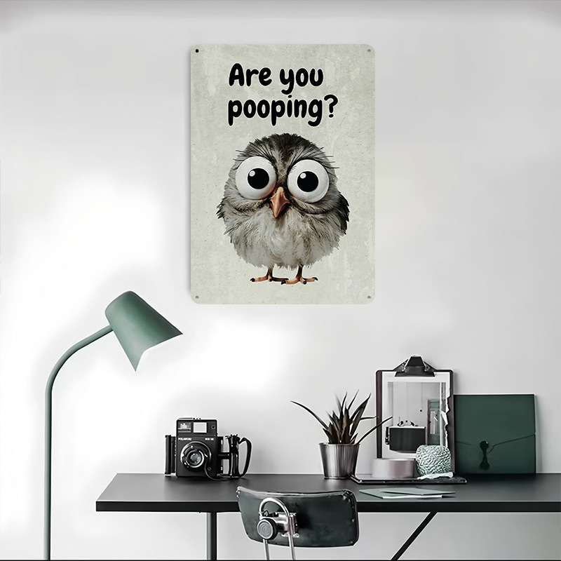 Funny Owl Bathroom Meme Poster - Retro Gaming Meme ulasan dan harga