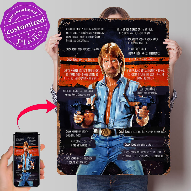 Chuck Norris Memes Metal Poste - Retro Gaming Meme ulasan dan harga