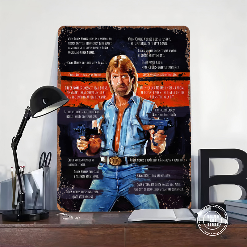 Chuck Norris Memes Metal Poste - Retro Gaming Meme ulasan dan harga