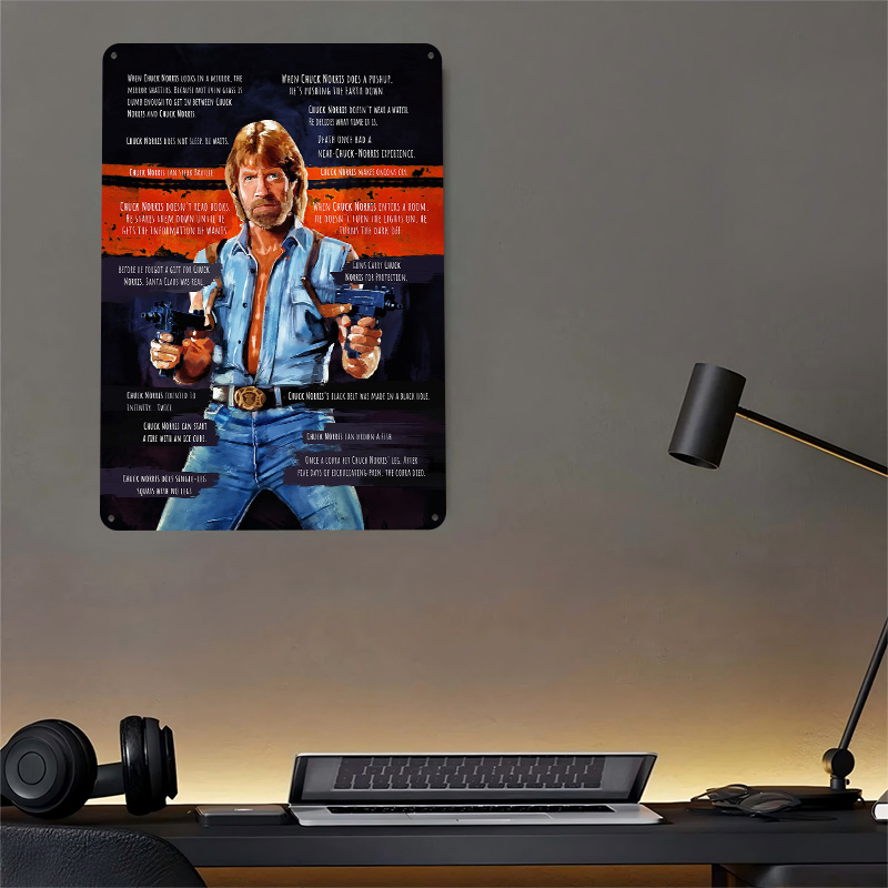 Chuck Norris Memes Metal Poste - Retro Gaming Meme ulasan dan harga
