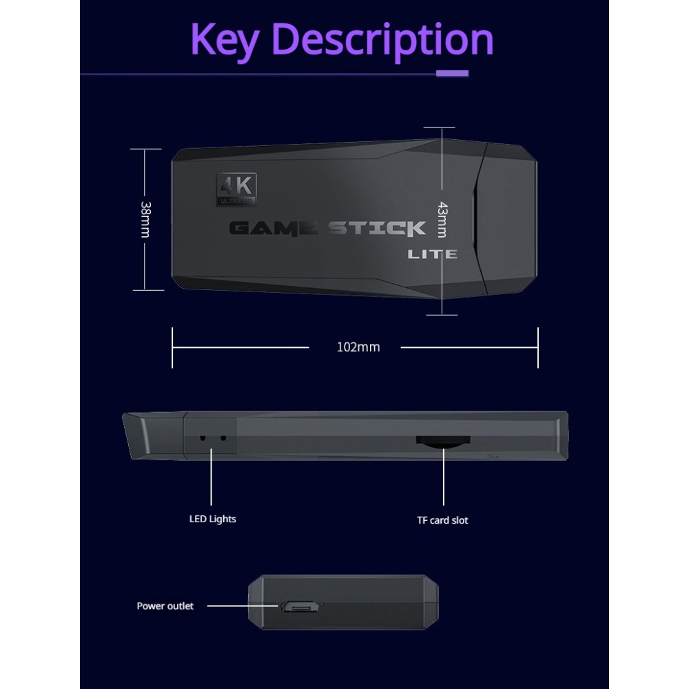 Portable 4K Retro Game Stick C - Retro Gaming Xbox ulasan dan harga