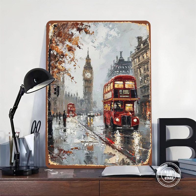 London Bus Charm Metal Poster  - Retro Gaming In London ulasan dan harga