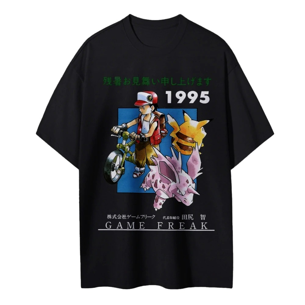 Pokemon 1995 Vintage T - Shirt - Retro Gaming Pokemon ulasan dan harga