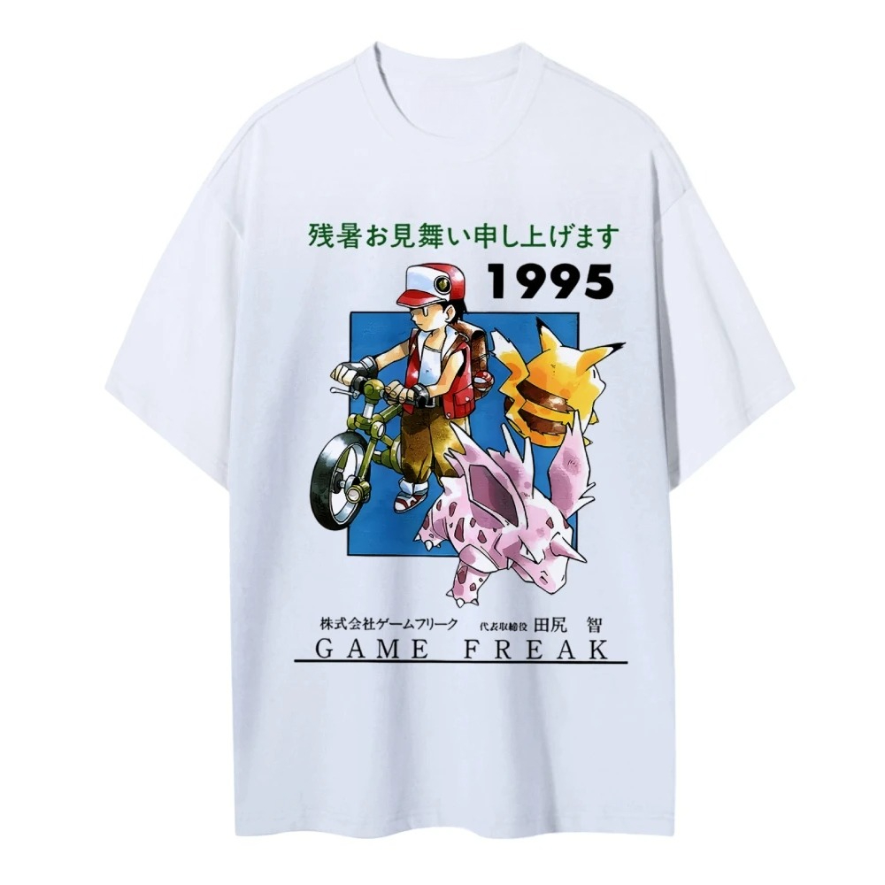 Pokemon 1995 Vintage T - Shirt - Retro Gaming Pokemon ulasan dan harga